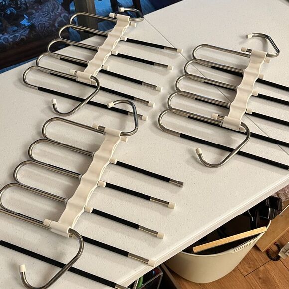 3 Space Saving 5 Tier Anti-Slip Pant Hangers - Picture 1 of 4